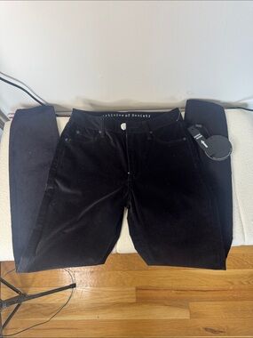 Articles Of Society Black High-Rise Skinny velour jeans